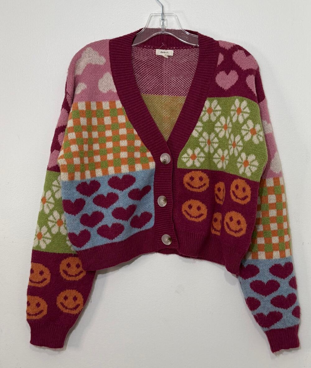 Debut by Dreamers | Patchwork Cardigan Sweater | Medium